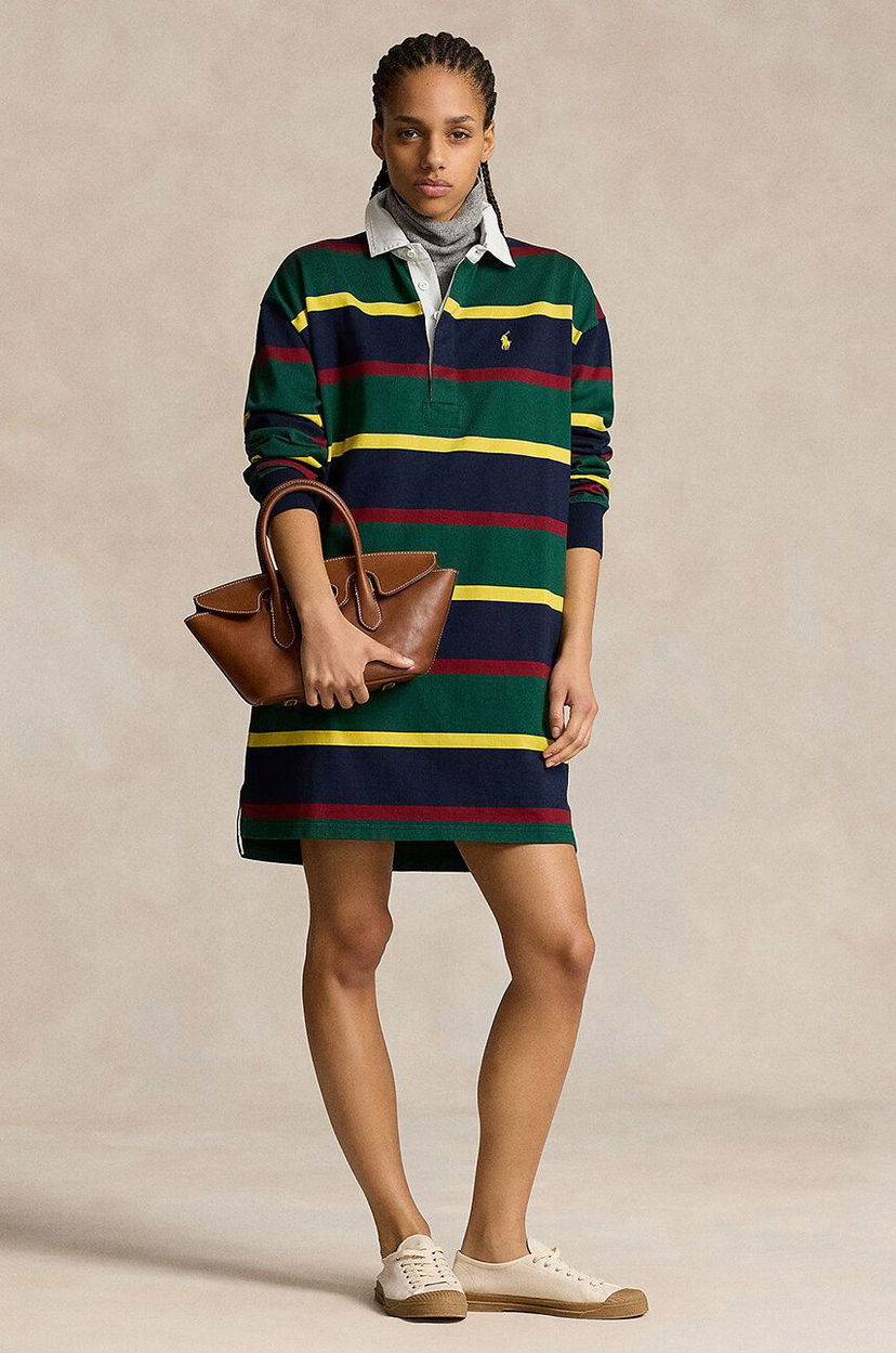 Pокля Polo by Ralph Lauren Striped Mini Dress Зелено | 211941215