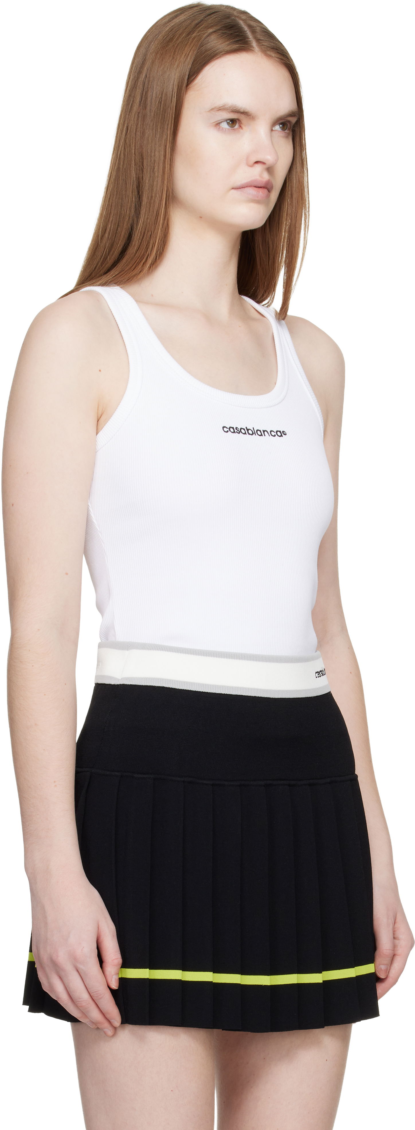 Потник Casablanca Ribbed Tank Top Бяло | W-SP26-JTS-039-02, 1