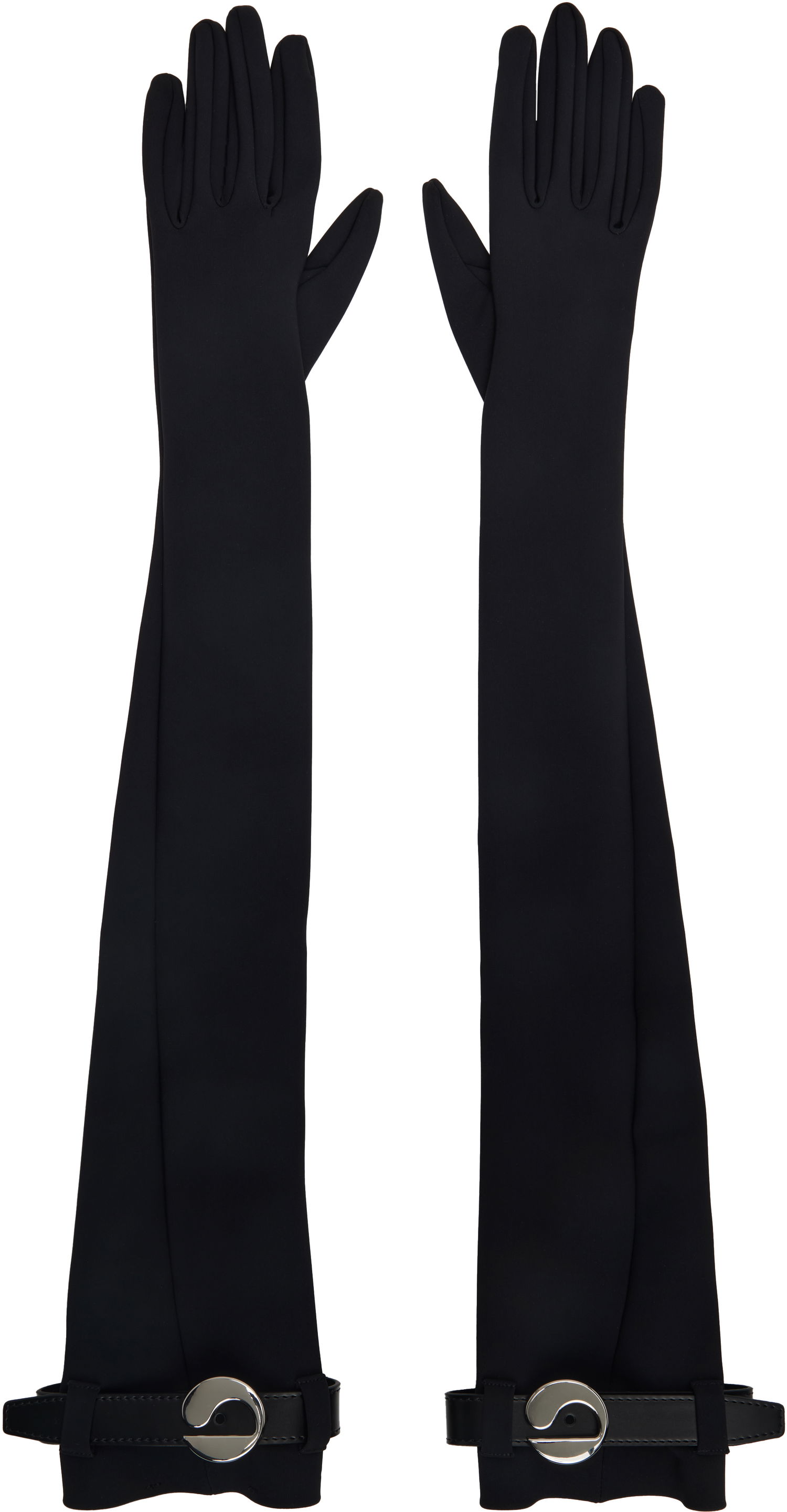 Ръкавици Coperni Coperni Logo Belted Jersey Long Gloves Черно | COPAC06F5030, 0