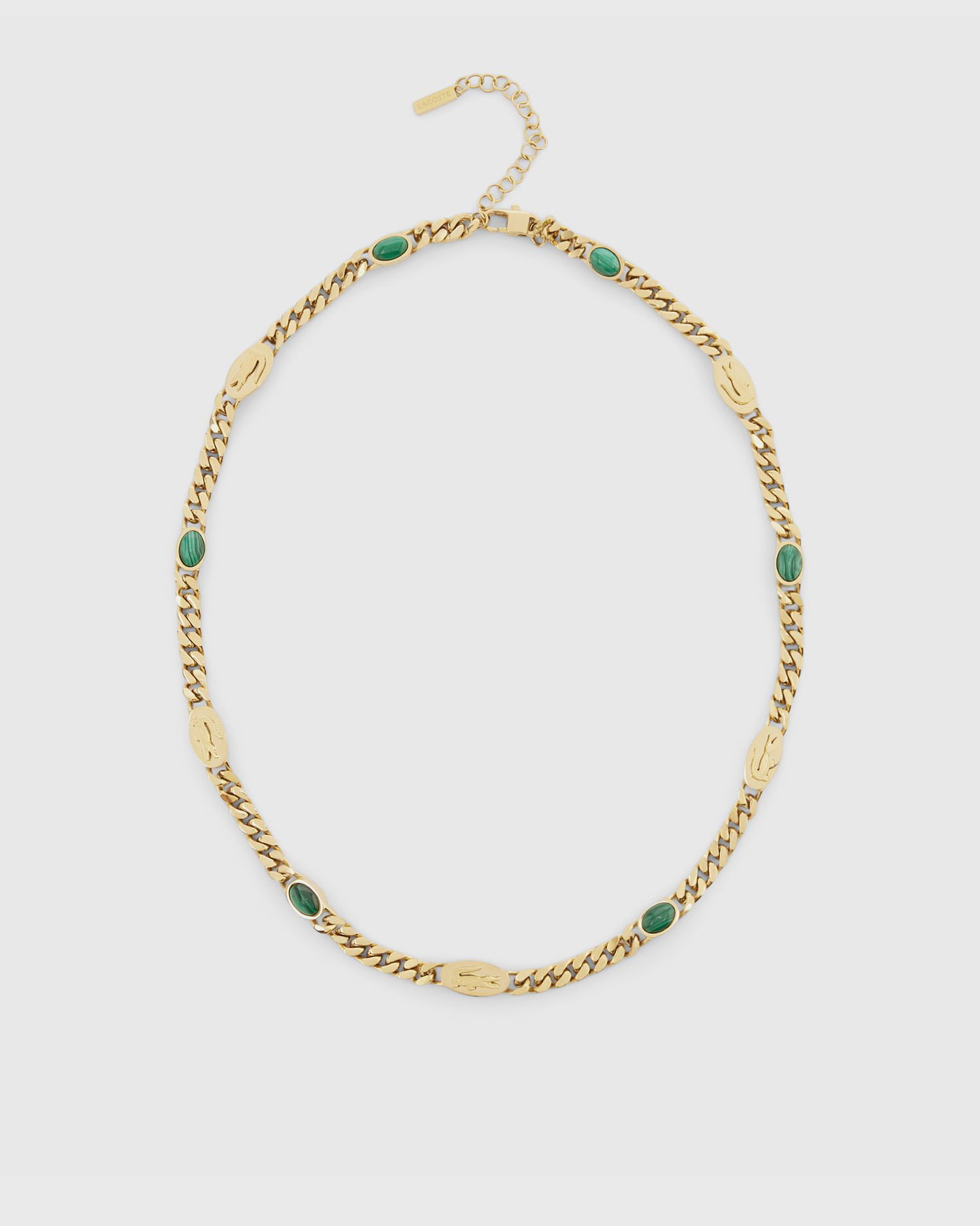 Колие Lacoste Malachite and Crocodile Embossed Curb Chain Necklace Многоцветен | JL127N-712, 1