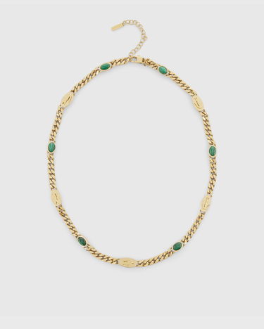 Колие Lacoste Malachite and Crocodile Embossed Curb Chain Necklace Многоцветен | JL127N-712, 1