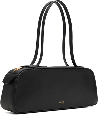 Голяма пазарска чанта Khaite Leather Shoulder Bag Черно | H2040-875, 1