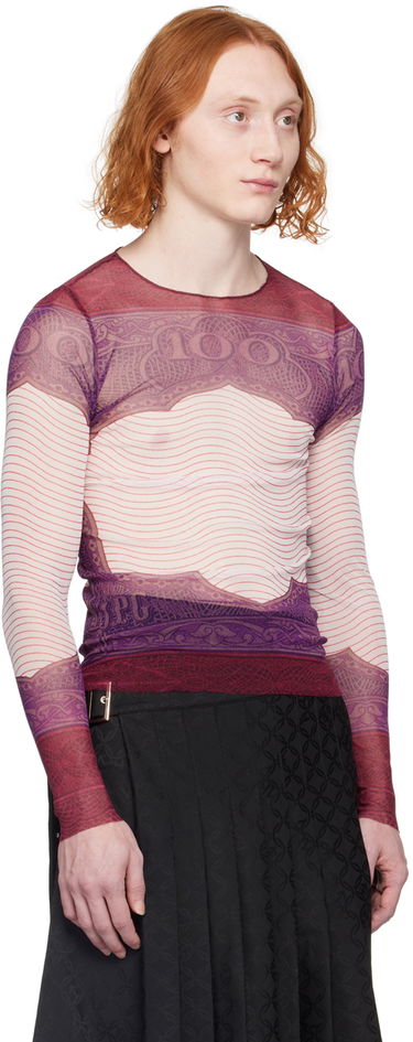 Тениски и потници Jean Paul Gaultier Gaultier Sheer Long Sleeve T-Shirt Лилаво | 24/25-U-TO017-T515-300128, 1