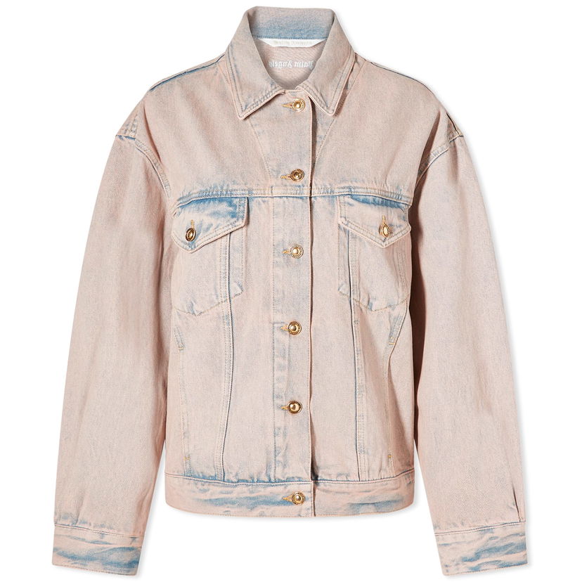 Яке Palm Angels Overdye Loose Denim Jacket Розово | PWYE032S24DEN0013030