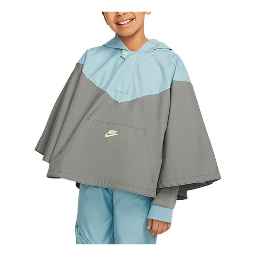 Дъждобран Nike Kids Sportswear Pack Loose-Fit Waterproof Colorblock Hooded Poncho Синьо | DM8527-494
