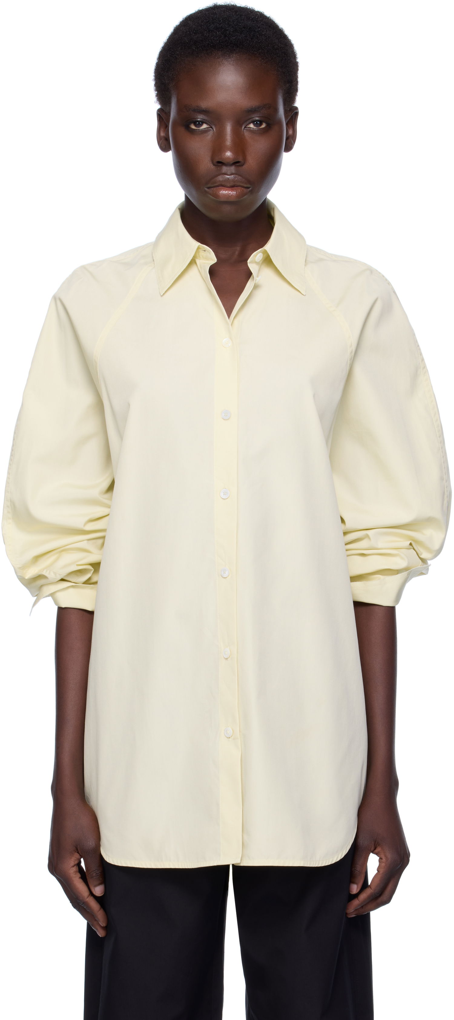 Риза TOTEME TOTEME Raw Raglan Shirt Жълто | 253-WRT0515-FB0226, 0