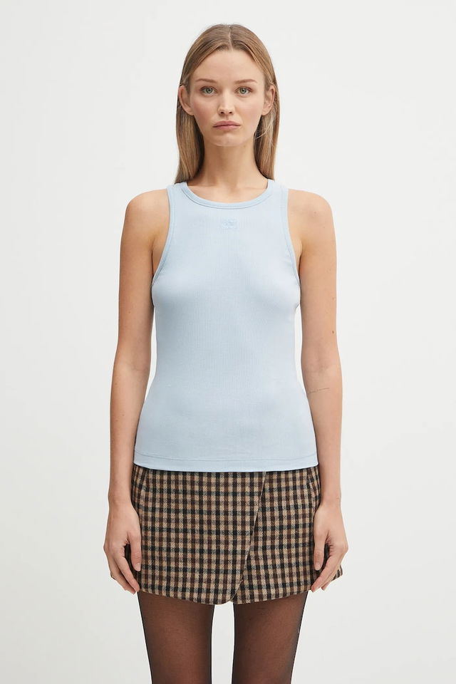 GANNI Soft Cotton Ribbed Tank Top