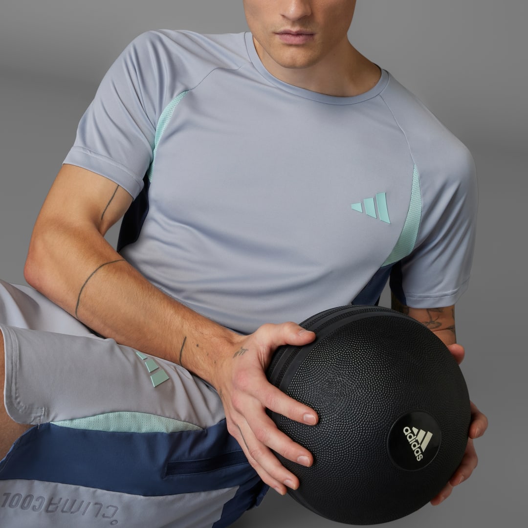 Тениска adidas Performance Tech Apparel Colorblock Tee Сиво | JM4177, 0