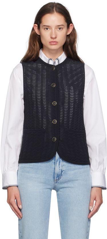 Жилетка rag & bone rag & bone Elisa Knit Vest Черно | WAS24F071UG71, 0
