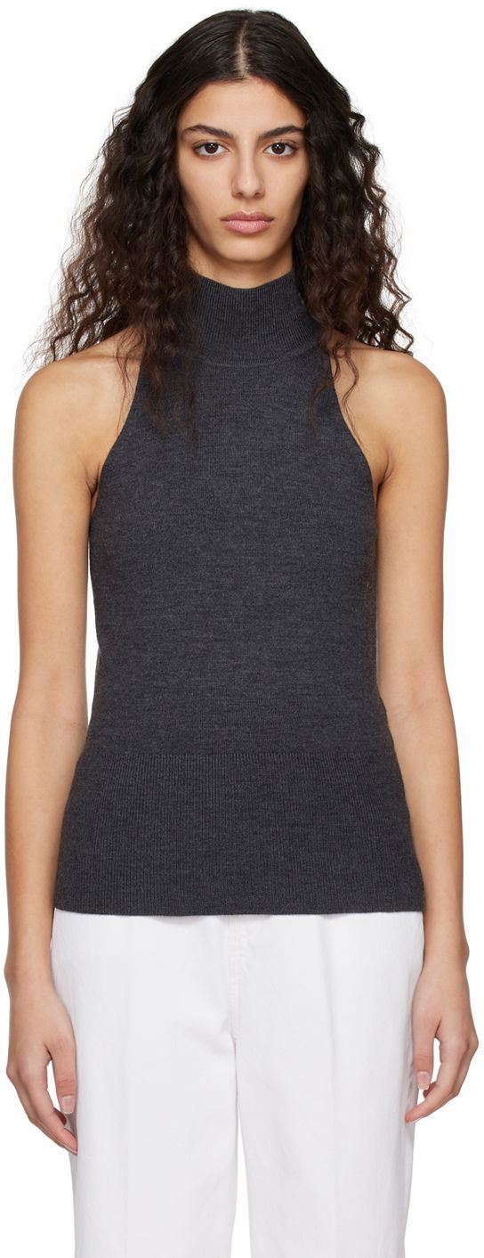 Пуловер TOTEME TOTEME Women's Seam Turtleneck Tank Top Сиво | 231-5129-324