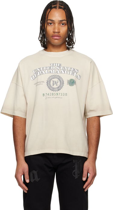 Тениска Palm Angels PA Dollar Loose T-shirt Бежово | PMAA10DF25JER0030B10, 0