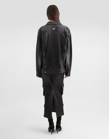 Яке Dolce & Gabbana Distressed Denim Jacket Черно | F9U38DG8KO6S9001, 2