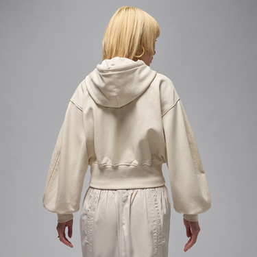 Суитчър Jordan Jordan Flight Fleece Cropped Satin-Lined Hoodie Бежово | IB9863-104, 3