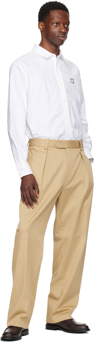 Панталони BOSS BECKHAM x BOSS Stretch Cotton Trousers Бяло | 50549203, 4