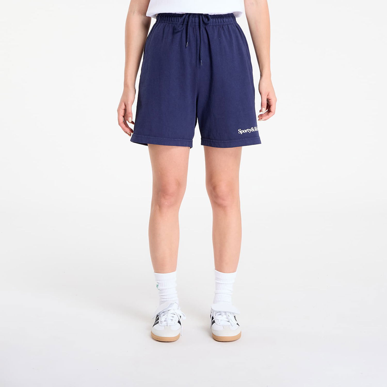 Къси панталони Sporty & Rich Serif Logo Gym Short UNISEX Dark Navy Тъмно синьо | SH039602300BL106, 0
