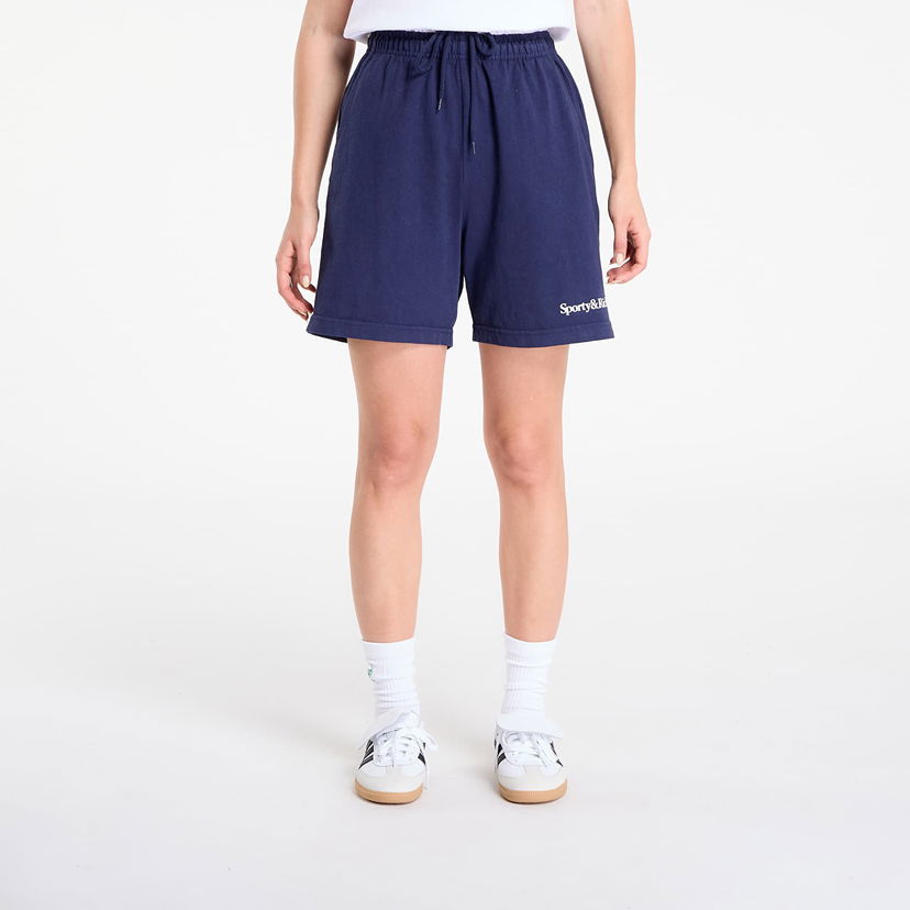 Къси панталони Sporty & Rich Serif Logo Gym Short UNISEX Dark Navy Тъмно синьо | SH039602300BL106