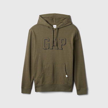 Суитчър GAP Sweatshirt Athletic Hoodie Olive Night M Кафяво | 542302-01, 4