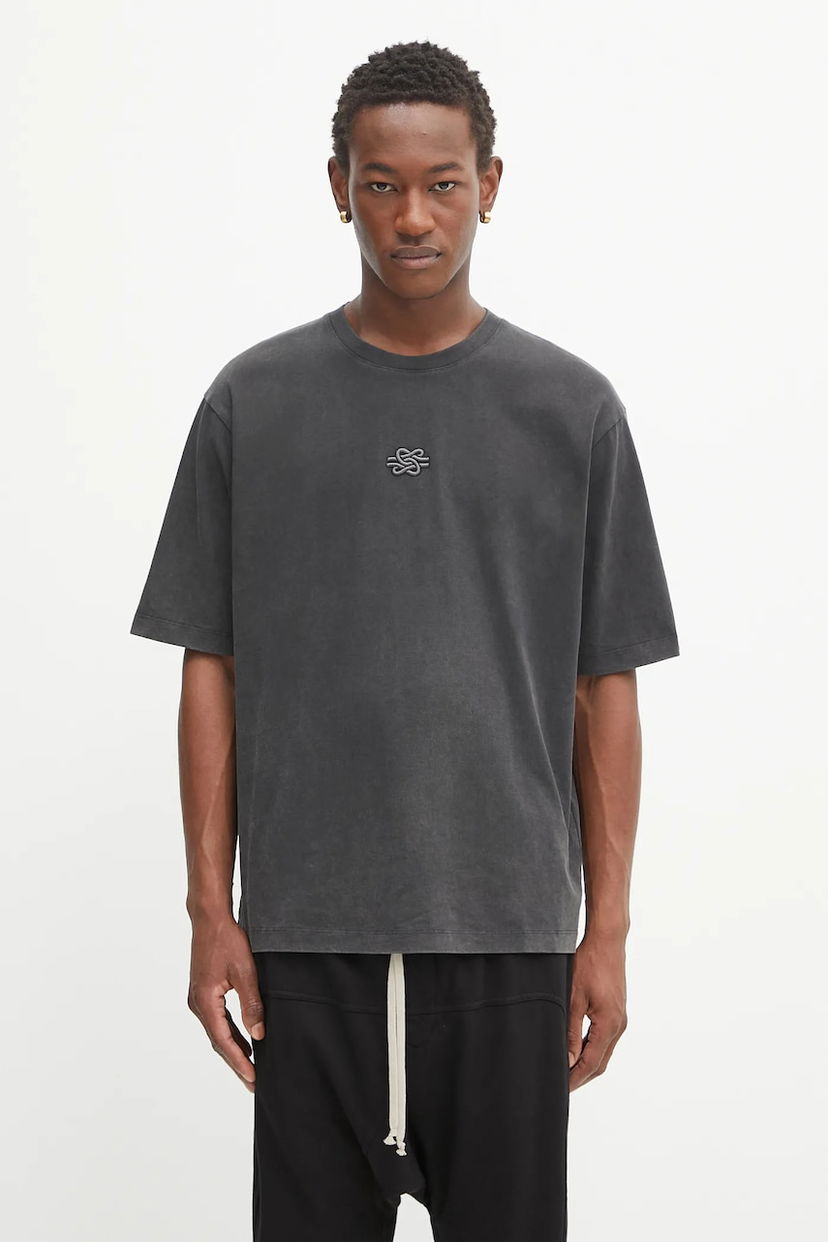 Тениска Filling Pieces Filling Pieces Boxy Embroidered T-Shirt Черно | 412520501142
