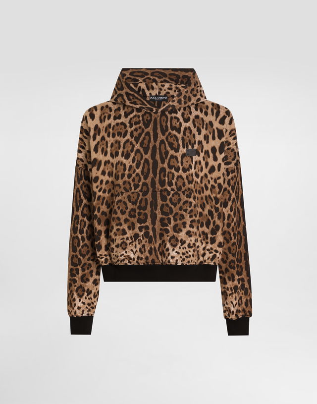 Dolce & Gabbana Animal Print Cotton Hoodie