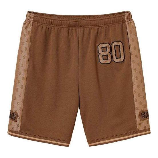 Къси панталони Supreme Supreme Monogram Embroidered Athleisure Shorts Кафяво | SUP-SS18-423, 0