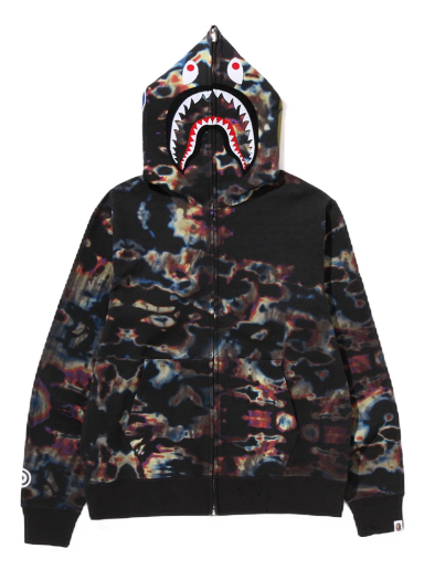 Суитчър BAPE Thermography Shark Full Zip Hoodie Черно | 1J30-115-011