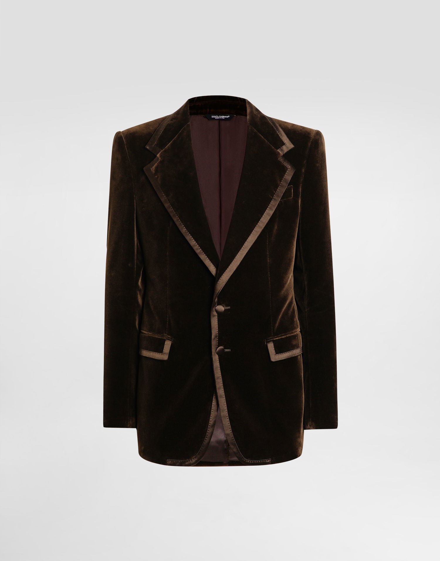 Яке Dolce & Gabbana Dolce & Gabbana Single-Breasted Velvet Jacket Кафяво | G2VP0TFUVG7M0937, 0