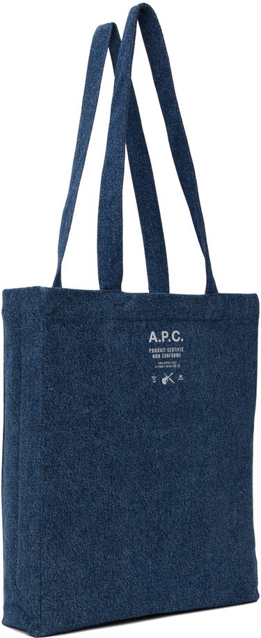 Голяма пазарска чанта A.P.C. A.P.C. Lou Denim Tote Bag Синьо | COETK-M61442, 2