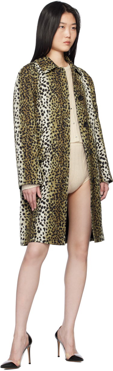 Палта Blumarine Blumarine Printed Jacquard Coat Кафяво | P522S093A, 3