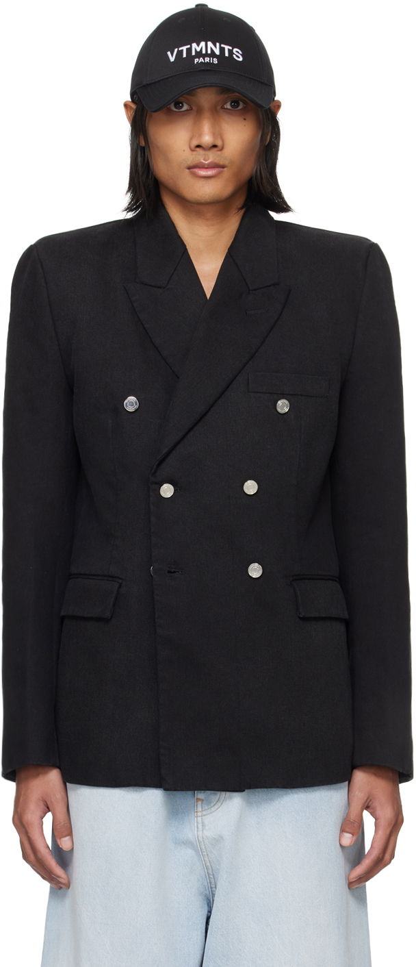 Яке VETEMENTS VETEMENTS Tailored Double-Breasted Blazer Черно | VL20JA580B, 0