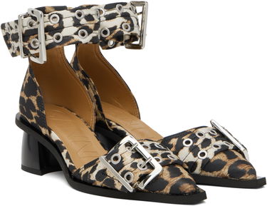 Кецове и обувки GANNI GANNI Buckle Open Cut Heels Кафяво | S2863, 3