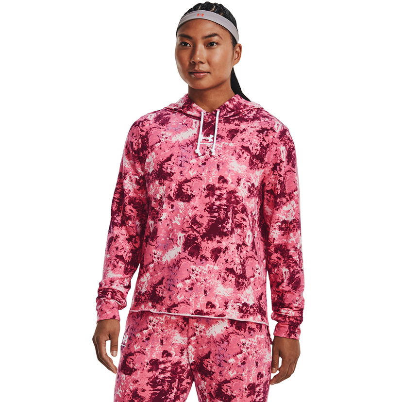 Суитчър Under Armour Rival Terry Print Hoodie Pace Pink Розово | 1373035-669