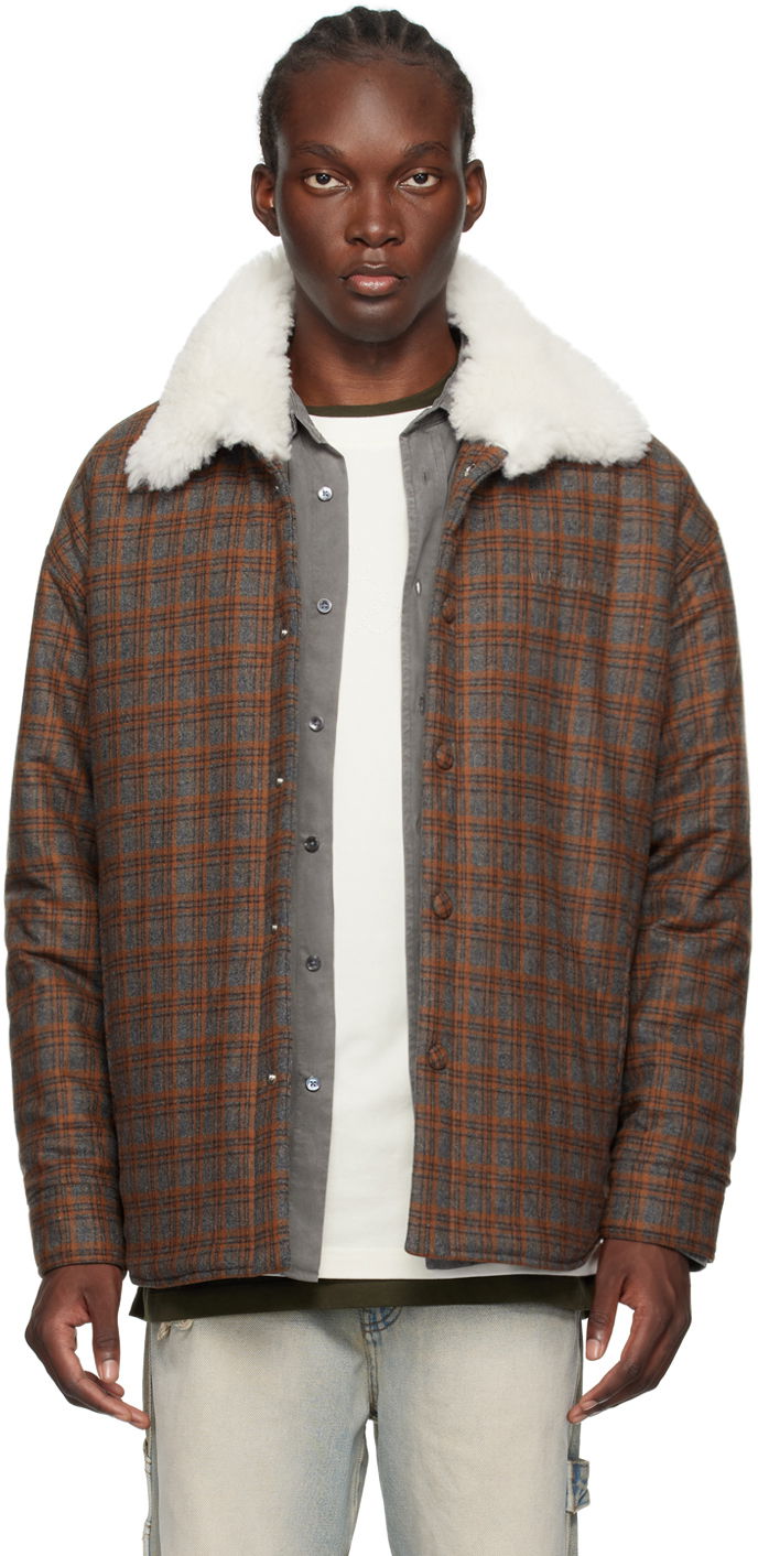 Яке We11done We11done Insulated Plaid Faux-Shearling Jacket Кафяво | WD-SH2-24-170-M-BR, 0