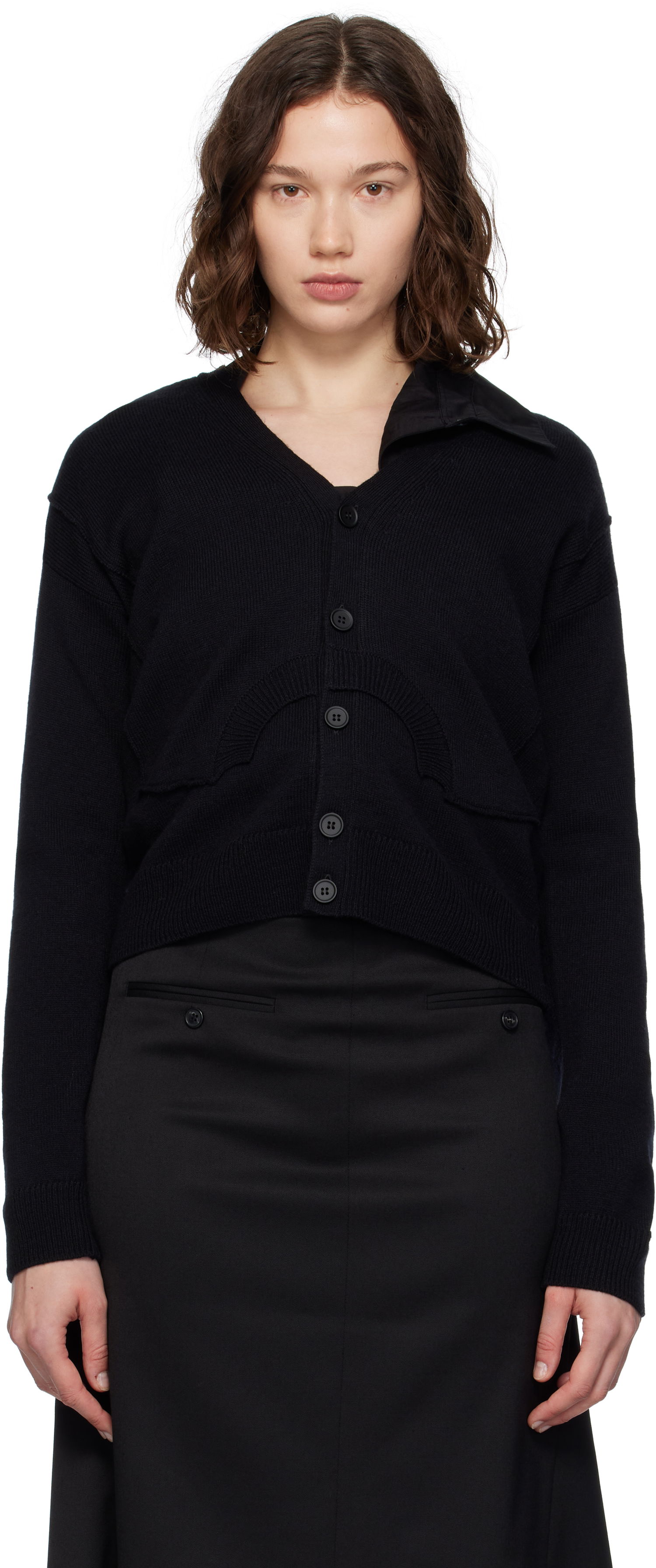 Пуловер Maison Margiela MM6 Maison Margiela Wool Knit Cardigan Черно | S52HP0032 M13139, 0