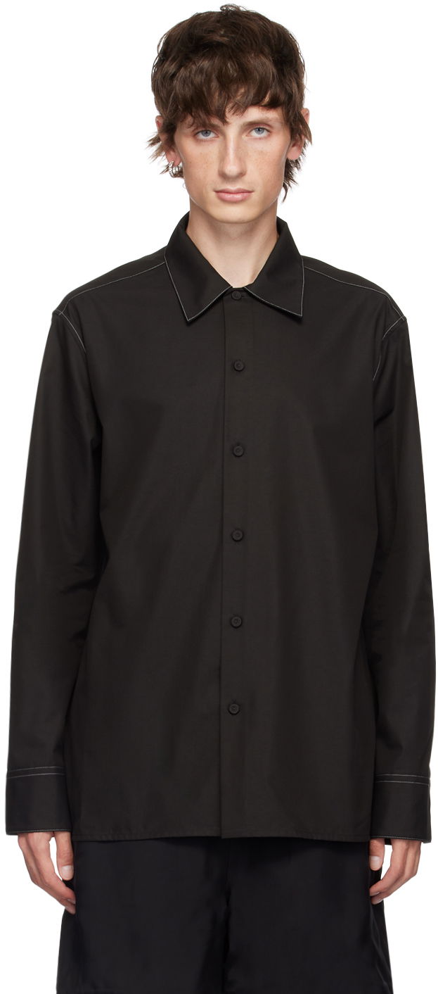 Риза Jil Sander Black Contrast Stitching Shirt Черно | J61DL0020_J46192