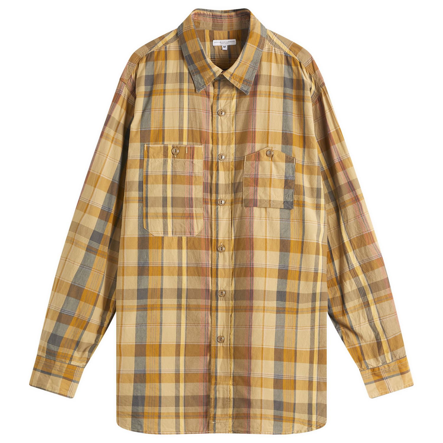 Риза Engineered Garments Engineered Garments Work Shirt Madras Plaid, Large Жълто | QT027-ES066, 0