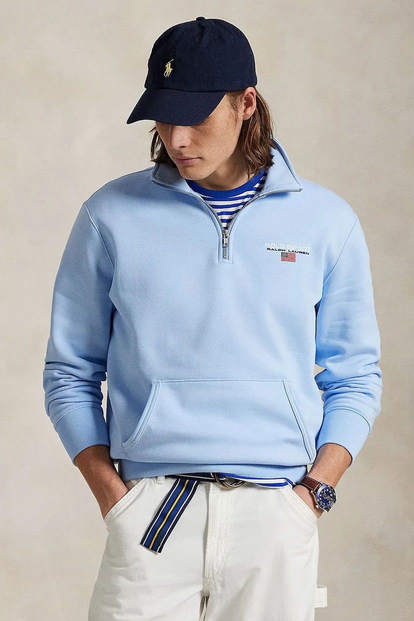 Суитчър Polo by Ralph Lauren Polo Ralph Lauren Sport Quarter-Zip Sweatshirt Синьо | 710969033