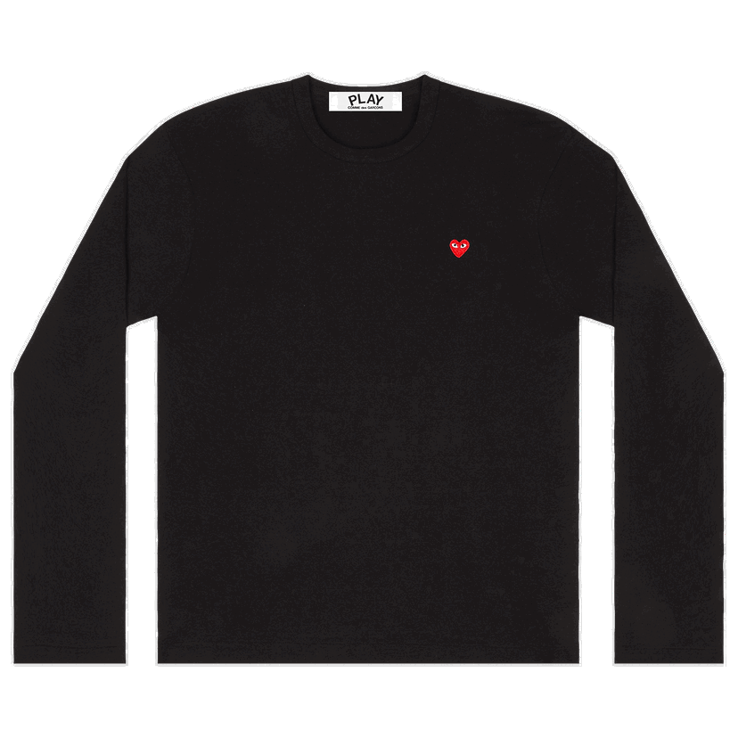 Тениска Comme des Garçons PLAY Mini Heart Long-Sleeve Tee Черно | AZ T307 051 1