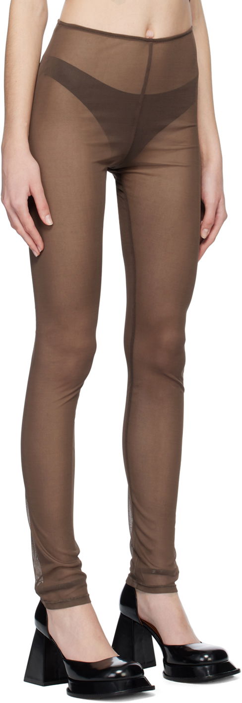 Клинове Anna Sui Anna Sui SSENSE Exclusive Sheer Leggings Кафяво | 0123D40, 1