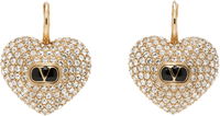 Valentino Royal Heart Pavé Crystal VLogo Earrings