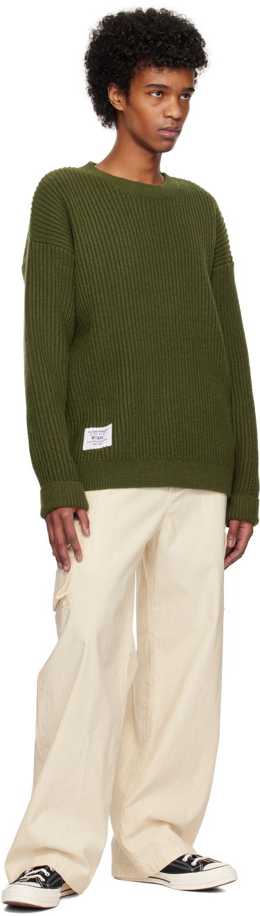 Пуловер WTAPS WTAPS Deck Knit Sweater Зелено | 242MADT-KNM06, 3