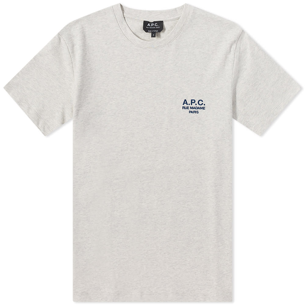 Тениска A.P.C. Raymond Embroidered Logo Tee Ecru Heather Сиво | COEZC-H26840-PAA, 0