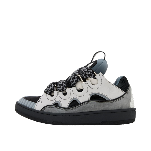 Leather Curb Sneakers "Gray"