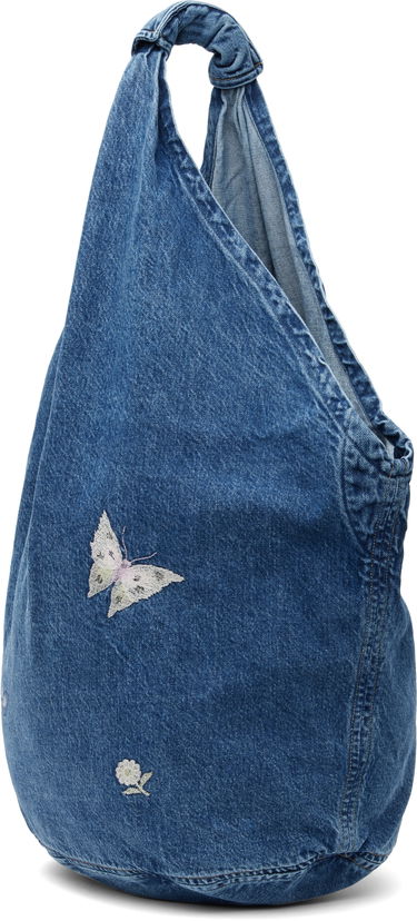 Дамска чанта OUR LEGACY Our Legacy Drip Butterfly Embroidered Denim Bag Синьо | A2258DI, 2