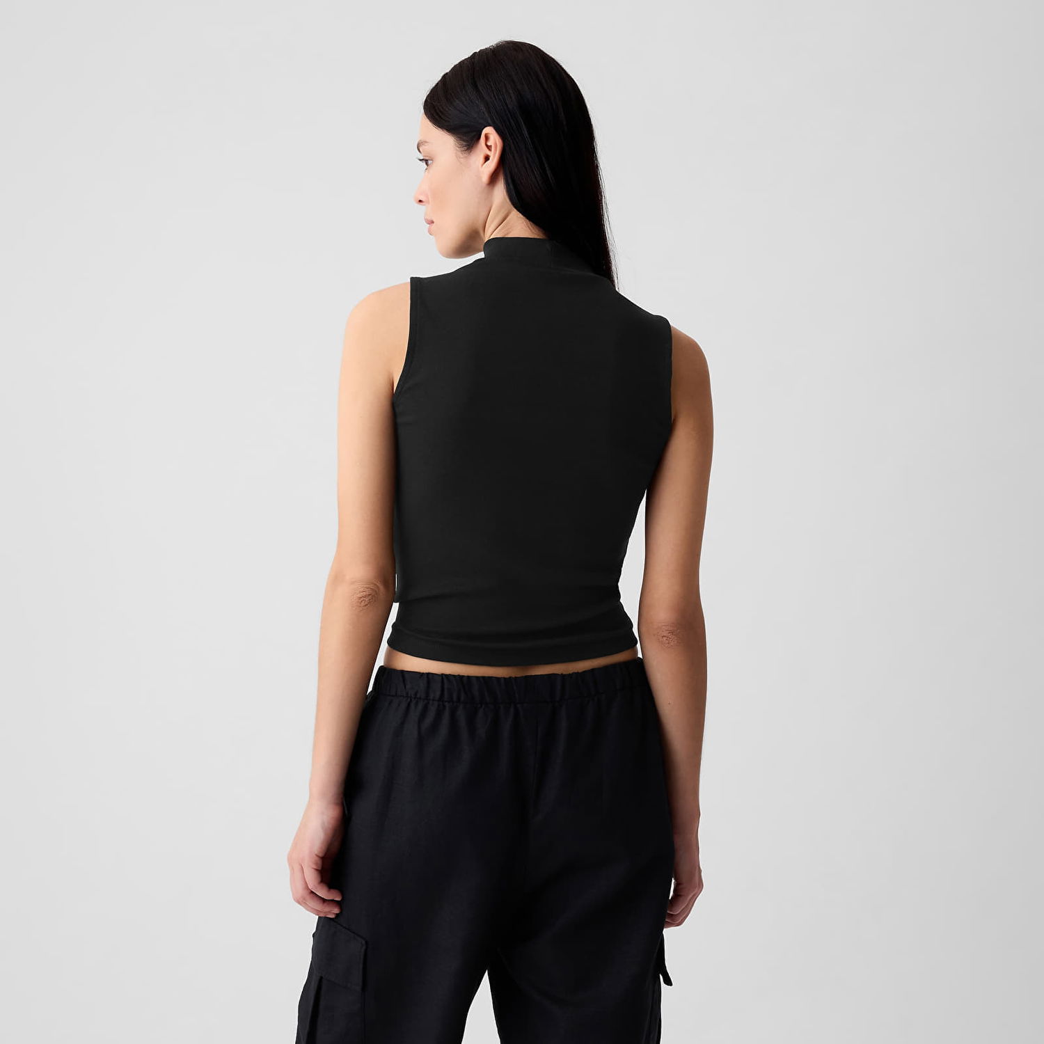 Облекло и аксесоари GAP Sleeveless Modal Mock Neck Black XXS Черно | 583620-00, 1