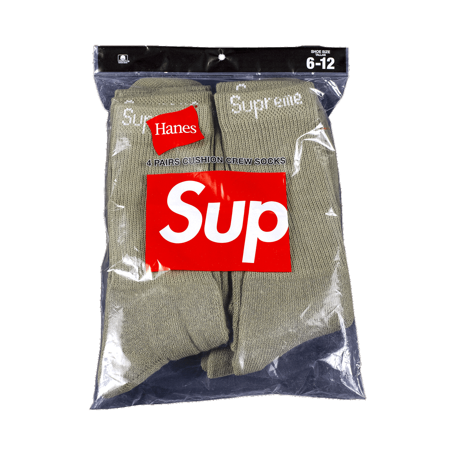 Чорапи Supreme Hanes x Crew Socks 4-Pack Зелено | SS22A27 OLIVE, 0