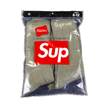 Чорапи Supreme Hanes x Crew Socks 4-Pack Зелено | SS22A27 OLIVE, 0
