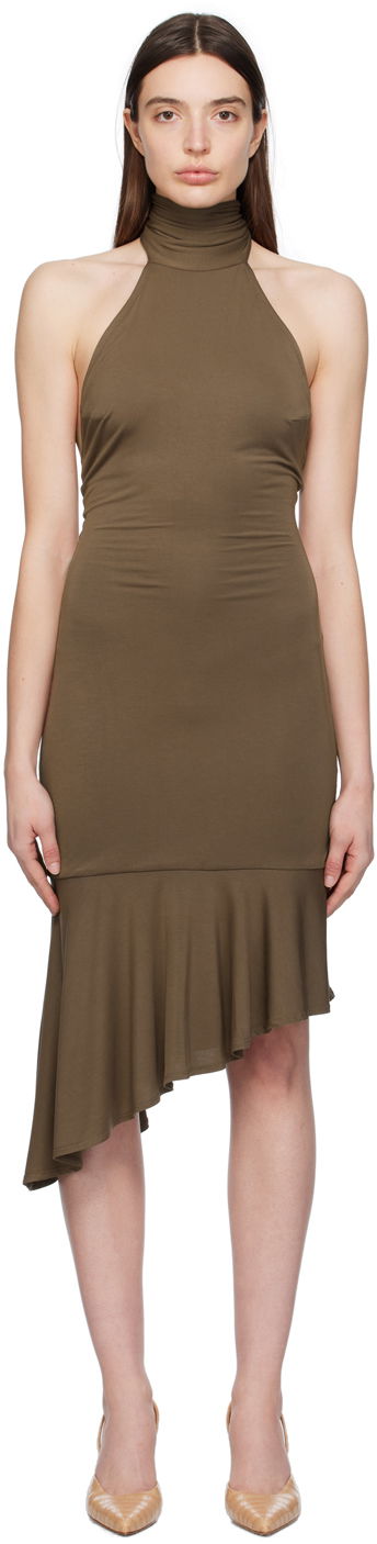 Pокля Miaou Miaou Karina Halter Neck Midi Dress Кафяво | 5028TJBPOLV, 0