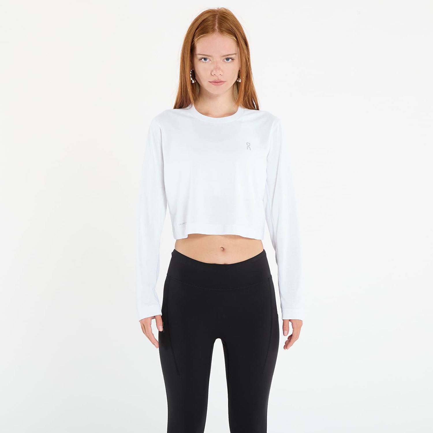 Тениска On Running Women's Cropped Long Sleeve Running T-Shirt Бяло | 1WF30650069, 0