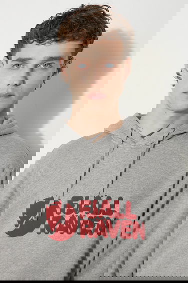 Суитчър FJÄLLRÄVEN Fjallraven Logo Pullover Hoodie with Drawstring and Kangaroo Pocket Сиво | F84144, 3