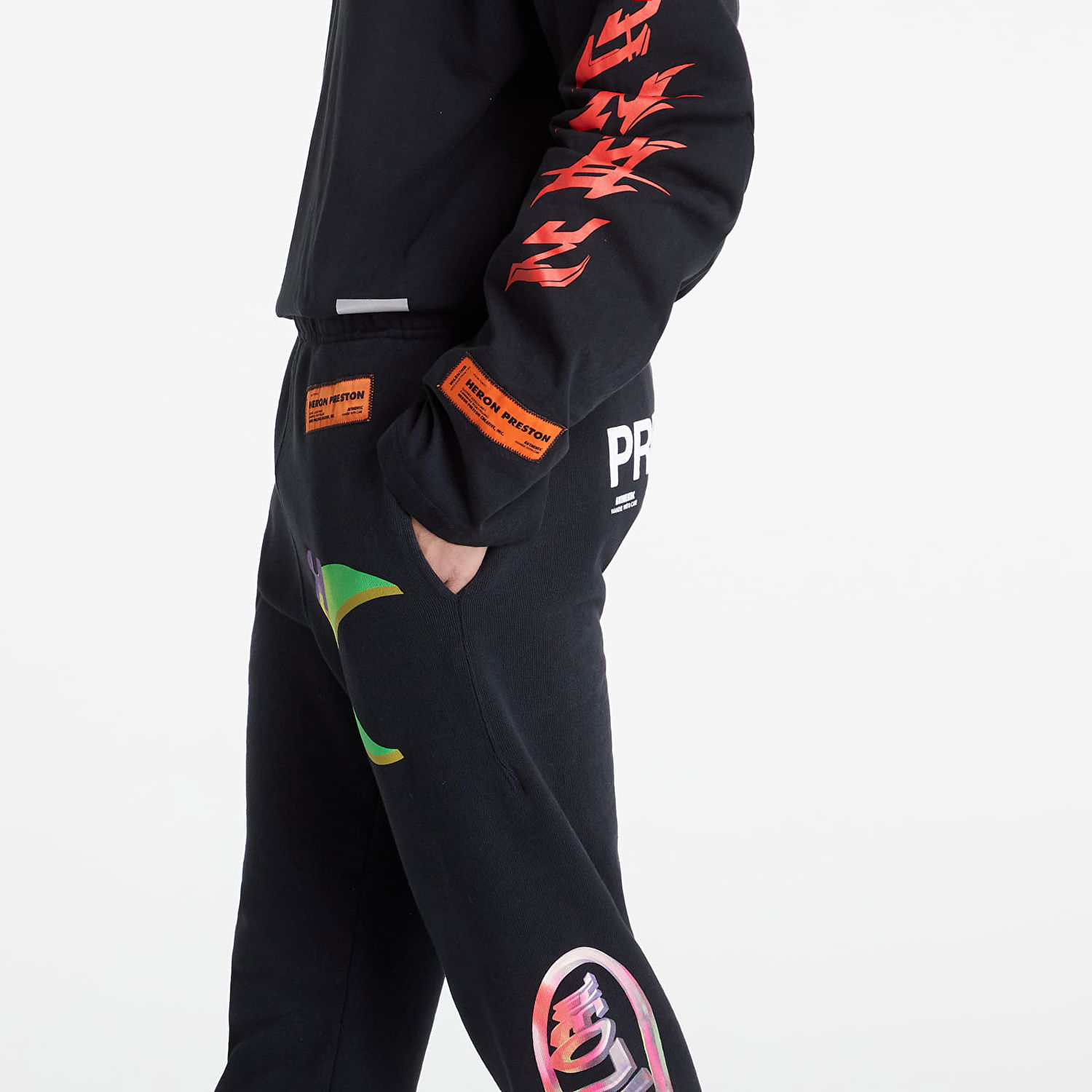 Спортни панталони HERON PRESTON Short Leg Sweatpants Global C Черно | HMCH025S22JER0011045, 1